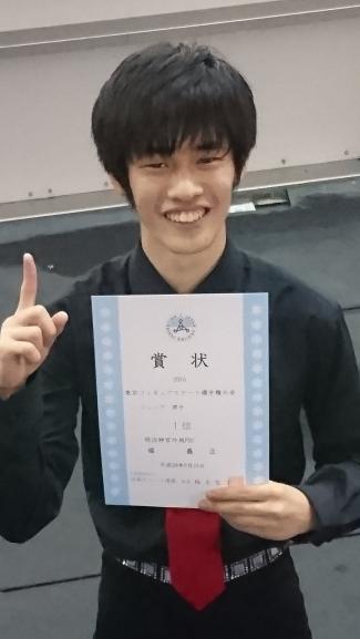 東京フィギュアスケート選手権大会ジュニア男子の部で優勝しました！